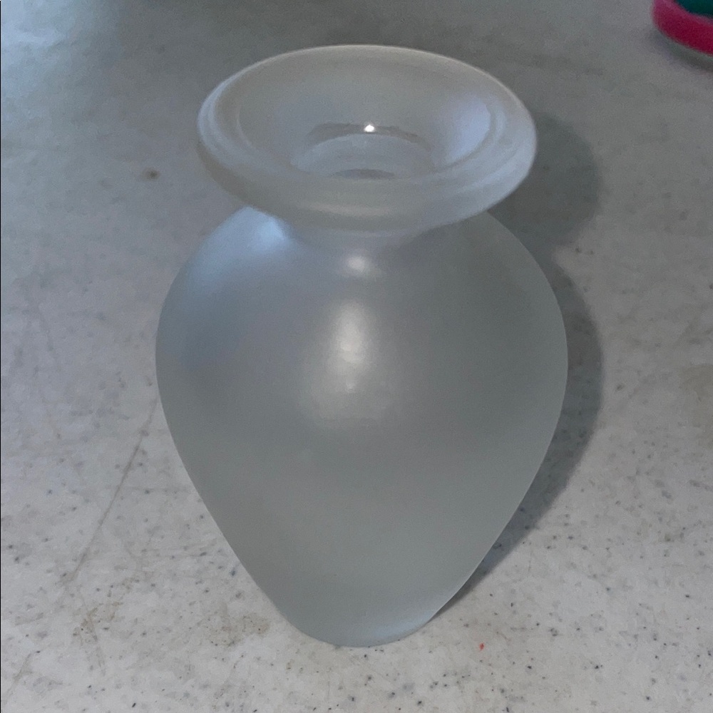 Frosted Glass Vase - White